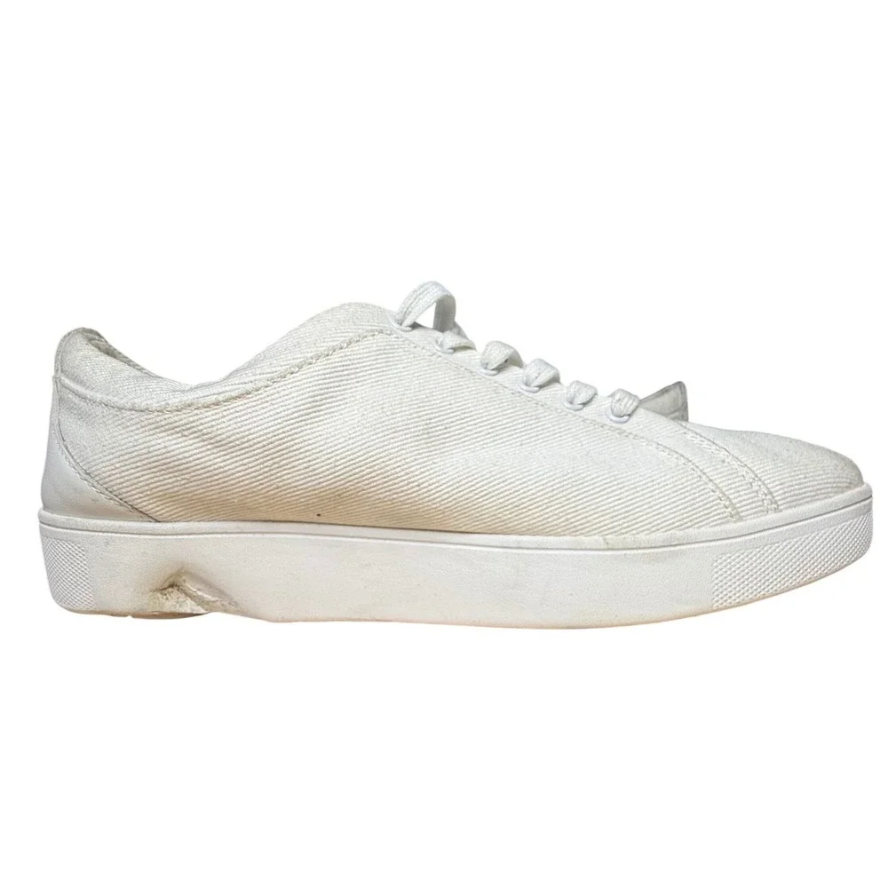 FitFlop Rally White Leather Low Top Comfort‎ Sneakers Womens 10 EK6-194